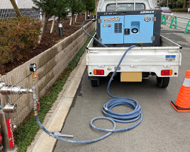 連結送水管エアー充填