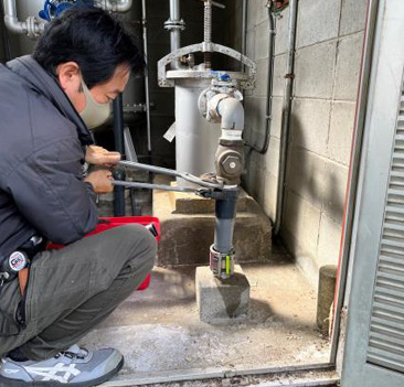 学校プール濾過配管漏水調査